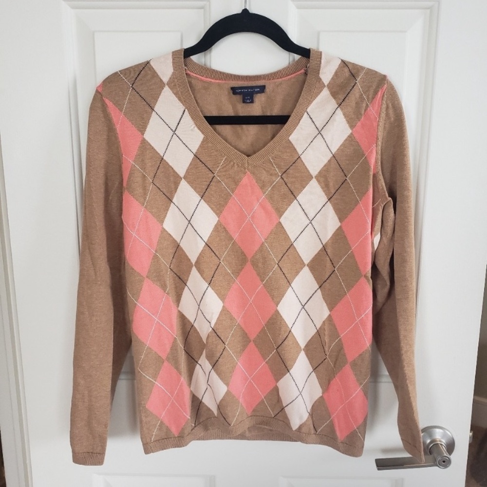 Tommy Hilfiger Argyle V-Neck Sweater